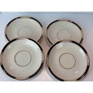 Set of 4 Lenox Hancock Presidential Gold Saucers
